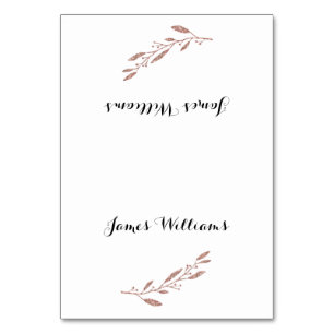 Tarjetas de lugar de mesa de boda floral con lámin