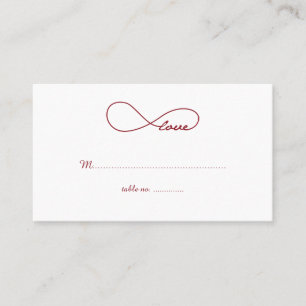 Tarjetas de lugar de mesa de Boda infinito de amor