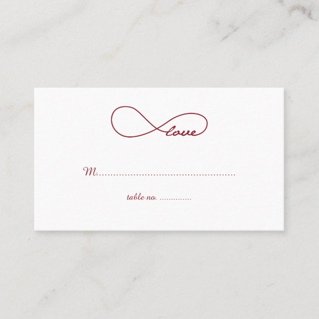 Tarjetas de lugar de mesa de Boda infinito de amor (Anverso)