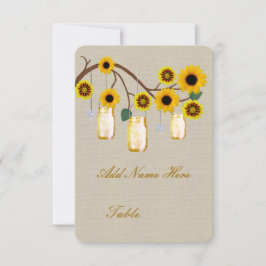 Tarjetas de lugar de mesa de frascos de albañil am