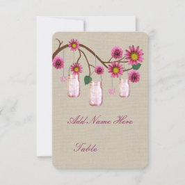 Tarjetas de lugar de mesa de frascos de albañil ro