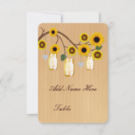 Tarjetas de lugar de mesa en frascos de albañil am