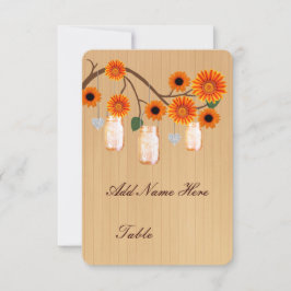 Tarjetas de lugar de mesa en frascos de albañil na