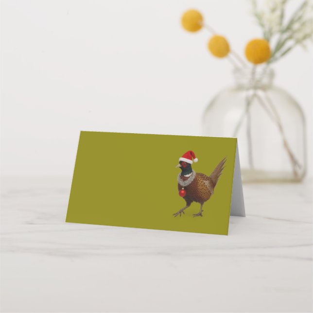 Tarjetas de lugar de mesa Faisán Alegre (Anverso)