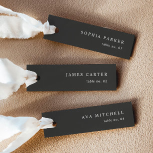 Tarjetas de lugar de nombre de Boda Noir moderno