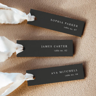 Tarjetas de lugar de nombre de Boda Noir moderno