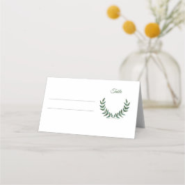 Tarjetas de lugar de ramas verdes