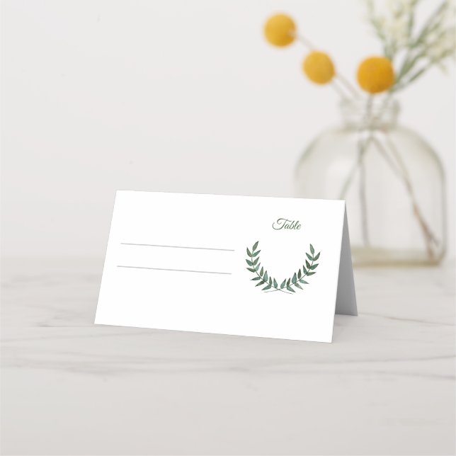 Tarjetas de lugar de ramas verdes (Anverso)