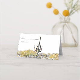 Tarjetas de lugar del cactus saguaro del desierto 