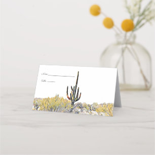 Tarjetas de lugar del cactus saguaro del desierto 