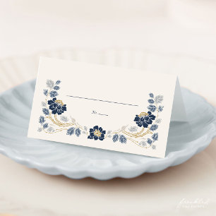 Tarjetas de lugar dobladas de arte nuevo florales