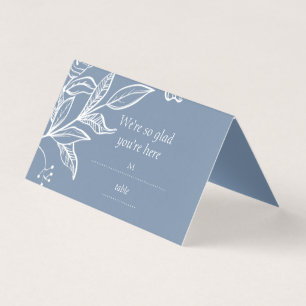 Tarjetas de lugar dobladas elegantes de lirio azul