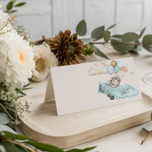 Tarjetas de lugar dobladas para baby shower del os