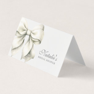 Tarjetas de lugar elegantes personalizadas con laz