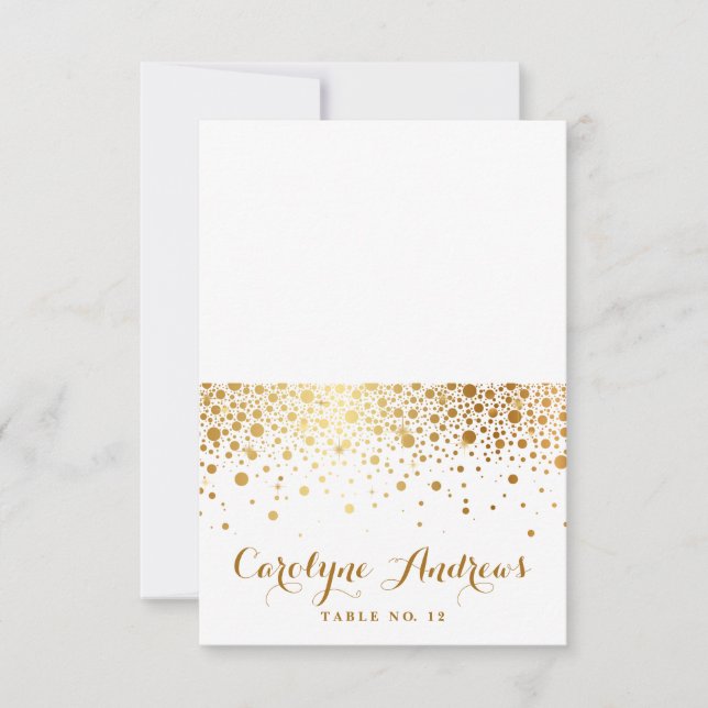 Tarjetas de lugar elegantes puntos de confeti de o (Anverso)