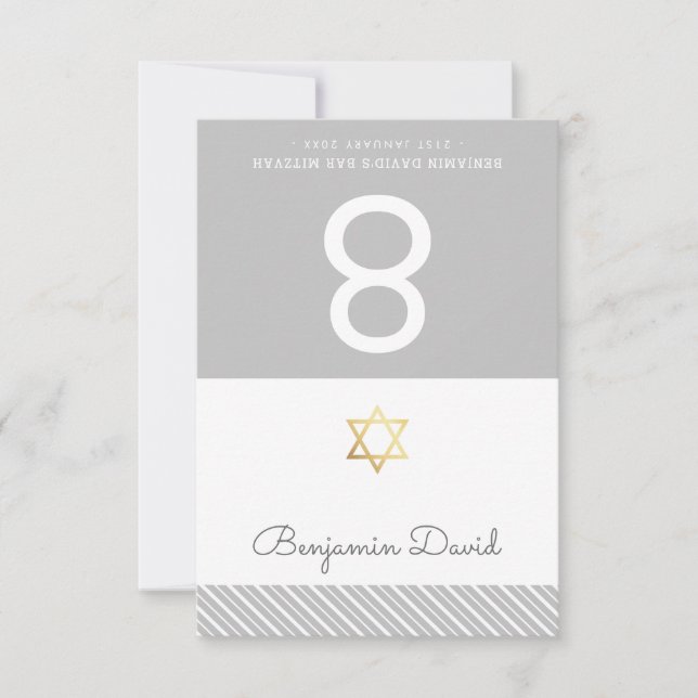 TARJETAS DE LUGAR EN CARPA Estrella de david gris  (Anverso)