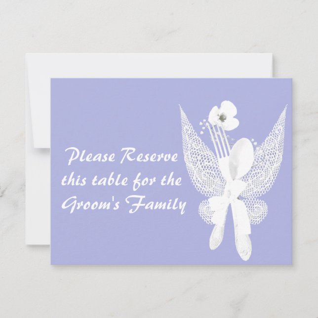 Tarjetas de lugar en la mesa de boda (Anverso)