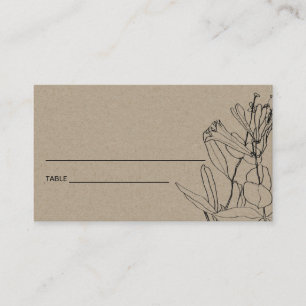 TARJETAS DE LUGAR FLORAL DE DIBUJO DE LA LÍNEA DE 