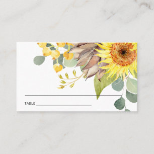 TARJETAS DE LUGAR FLORAL EUCALÍPTUS RUSTIC SUNFLOW