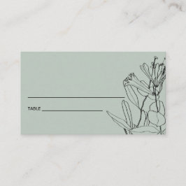 TARJETAS DE LUGAR FLORAL MODERNAS DE LÍNEA GRIS RÚ