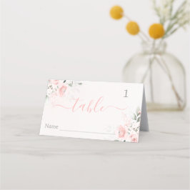 Tarjetas de lugar florales rosa rubor