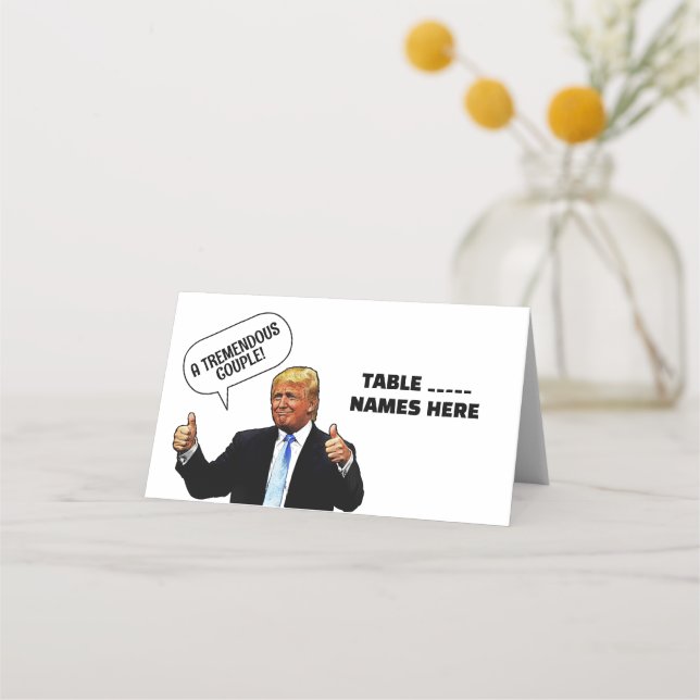 TARJETAS DE LUGAR FOLDEADA DEL boda DONALD TRUMP (Anverso)