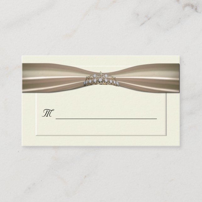Tarjetas de lugar formal crema (Anverso)