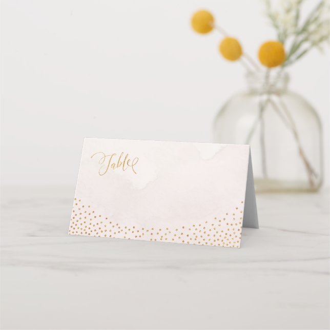 Tarjetas de lugar Glam blush rosa oro purpurina (Anverso)