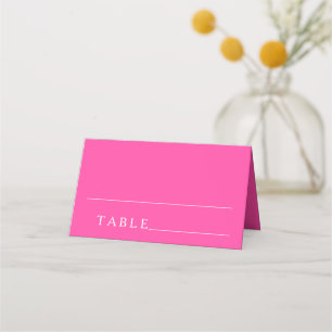 Tarjetas de lugar minimalistas sencillas rosadas p