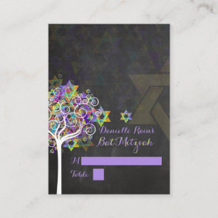 Tarjetas de lugar mitzvah de PixDezines/árbol de l