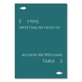 Tarjetas de Lugar Moderno-Icono de pescado-Verde d