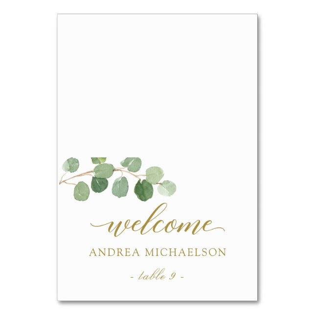 Tarjetas de lugar/nombre de vegetación de eucalipt (Anverso)
