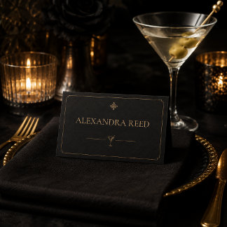 Tarjetas de lugar para cóctel de Halloween elegant