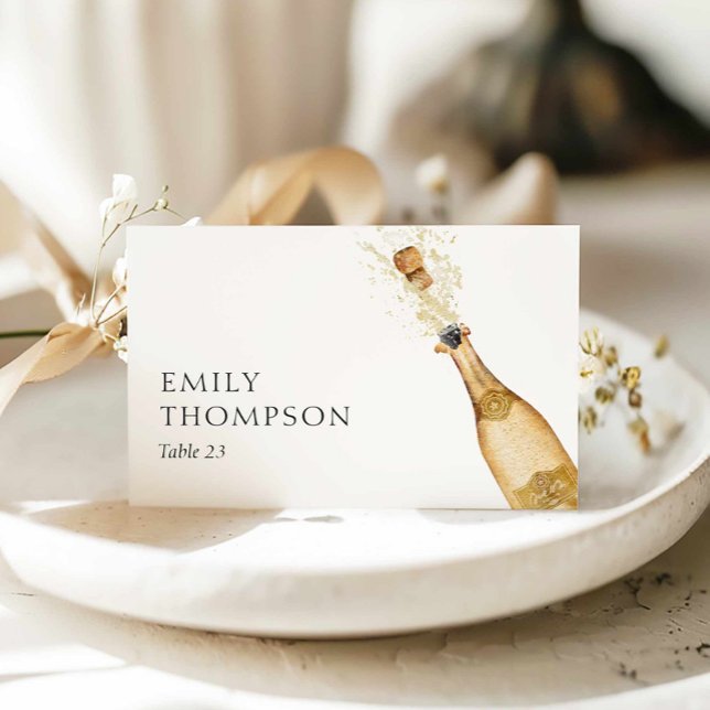 Tarjetas de lugar para desayuno y brindis de boda (Brunch and Bubbly Bridal Shower Escort Card)