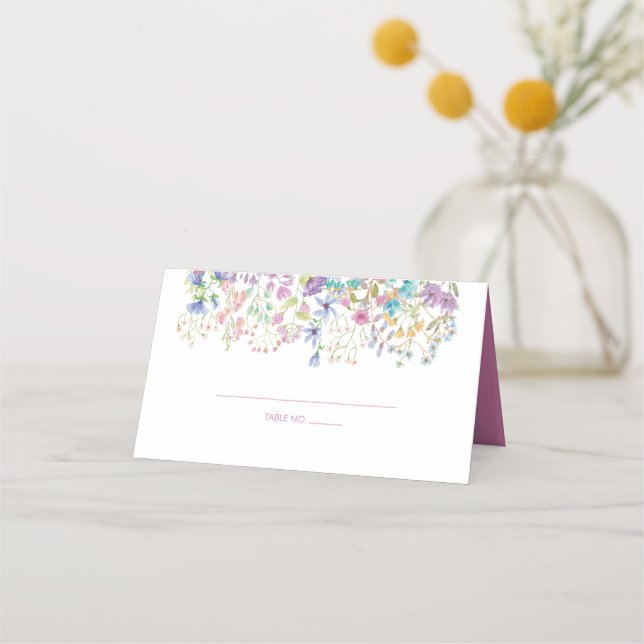 Tarjetas de lugar para ducha de novia floral de ca (Anverso)