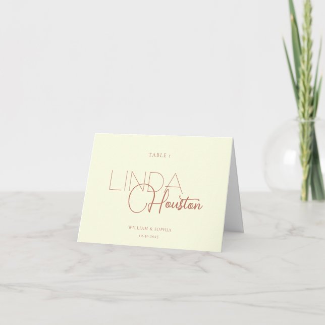 Tarjetas de Lugar para Invitados Plegadas (Anverso)