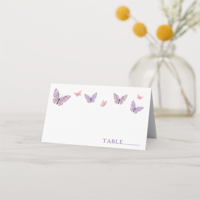 Tarjetas de lugar para mariposas (Anverso)