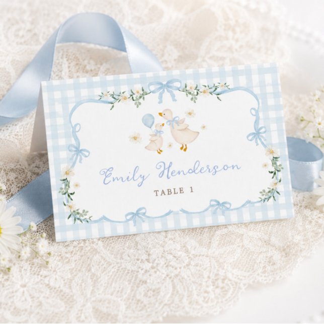 Tarjetas de lugar para mesa Silly Goose de cuadros (Subido por el creador)