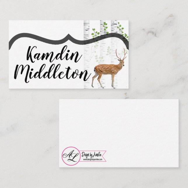 Tarjetas de lugar personalizadas Deer Doe Buck Woo (Anverso / Reverso)