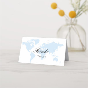 Tarjetas de lugar plegado con temática de viaje
