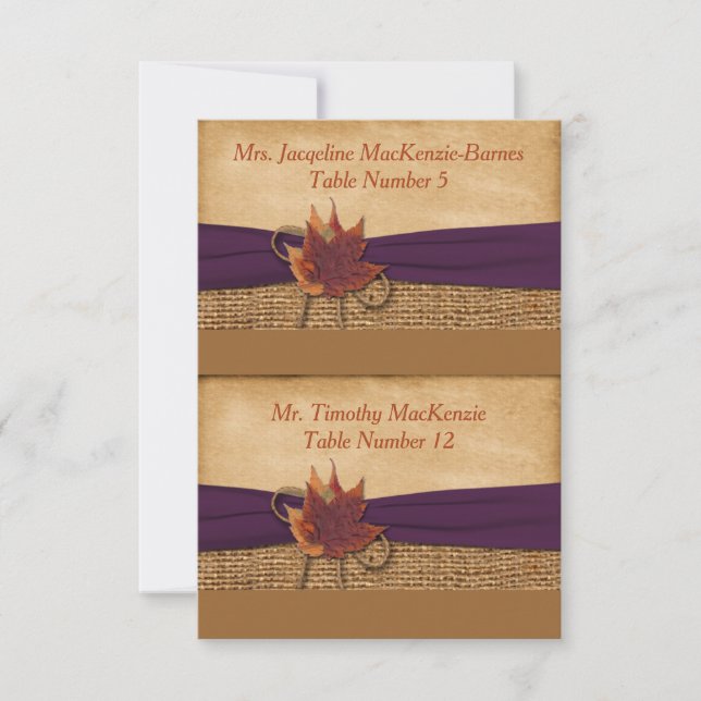 Tarjetas de lugar recortadas de arpillera FALSA, h (Anverso)