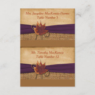 Tarjetas de lugar recortadas de arpillera FALSA, h