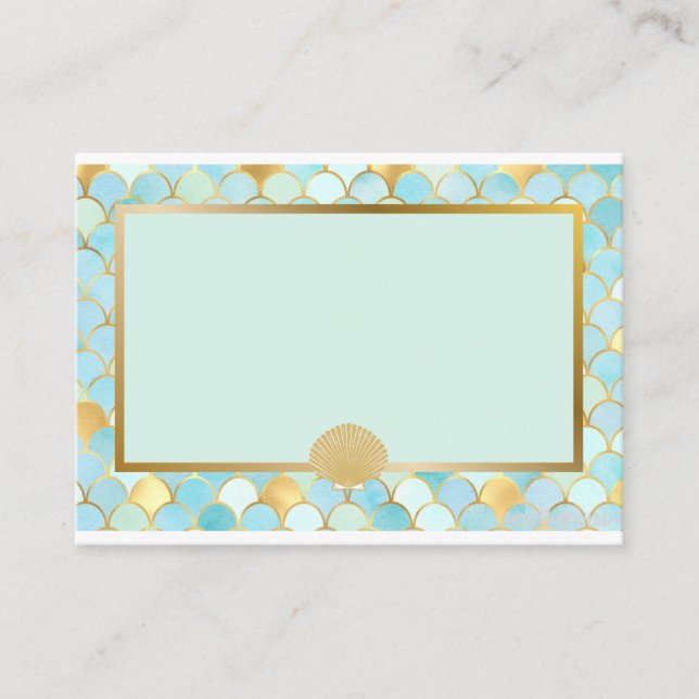 Tarjetas de Lugar Temáticas de la Sirenita Verde F (Anverso)