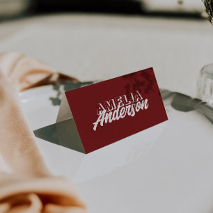 Tarjetas de lugar únicas para boda de Crema de Bor