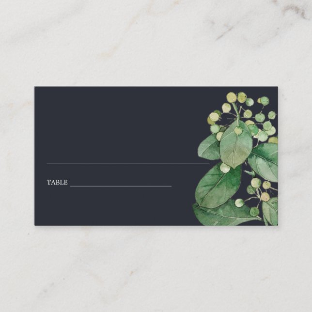 TARJETAS DE LUGAR VERDE DE LA FOLIAGE DE BERRY NEG (Anverso)