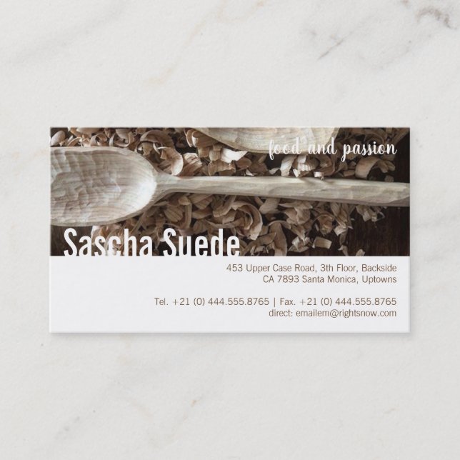 tarjetas de madera tallada minimalistas claras (Anverso)