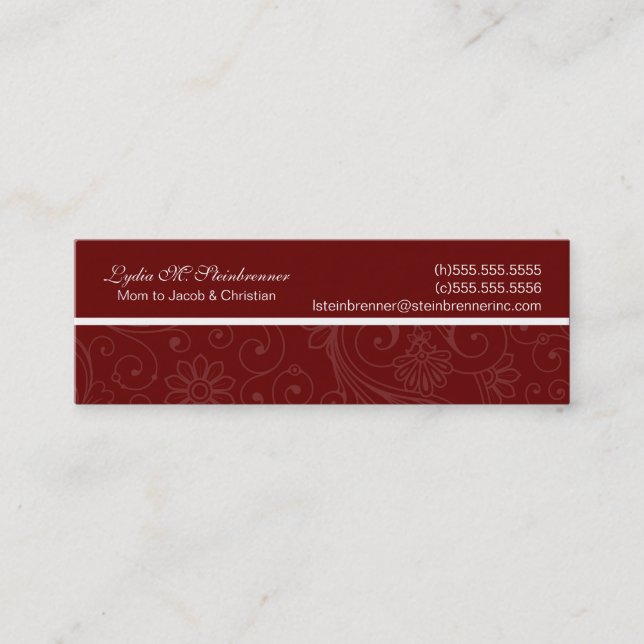 Tarjetas de mami Swirl Elegantes (Anverso)