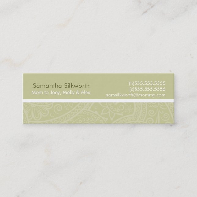 Tarjetas de mami Swirl Elegantes (Anverso)