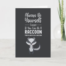 Tarjetas de Mapache Adorable Humor de Animal Diver