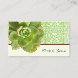 Tarjetas de marfil de Damasco verde y exitoso